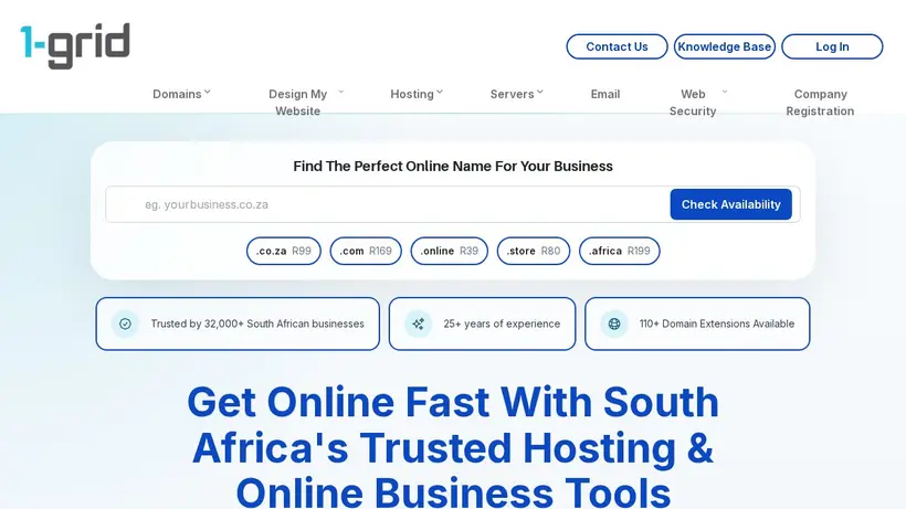 1 Grid homepage screenshot