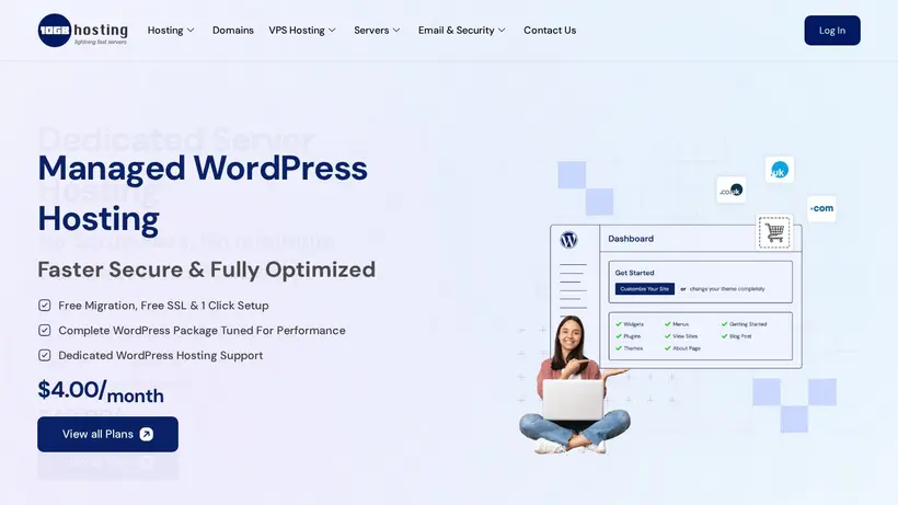 10GB Hosting homepage screenshot