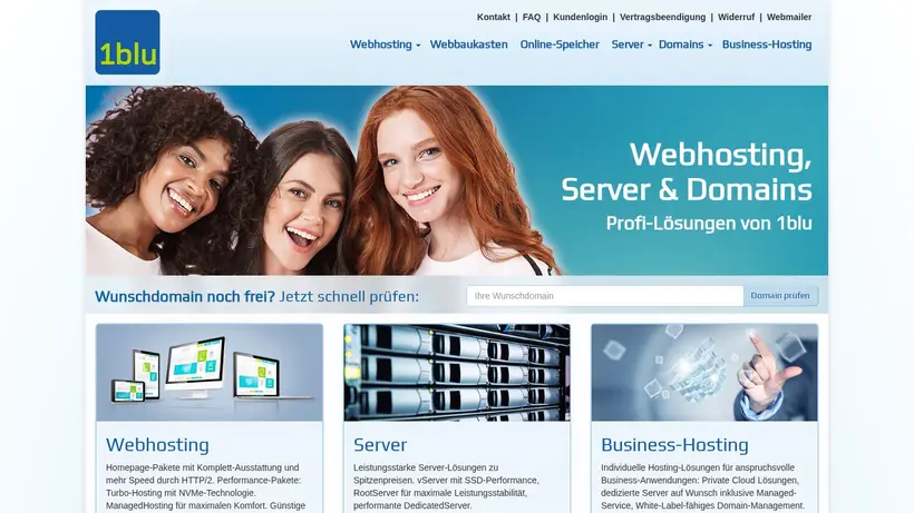 1Blu.de homepage screenshot