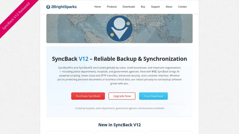 2BrightSparks homepage screenshot