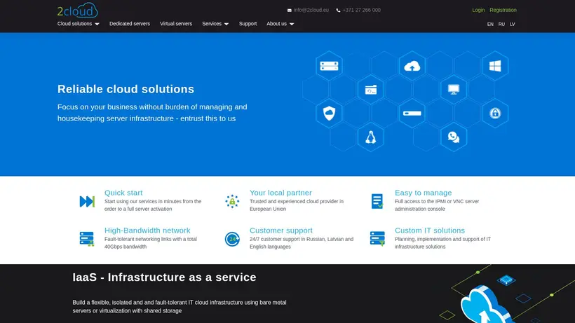 2Cloud.eu homepage screenshot