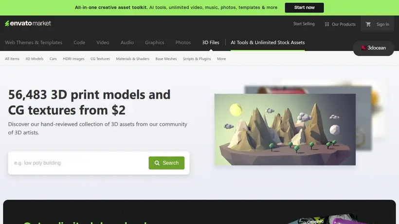 3DOcean homepage screenshot