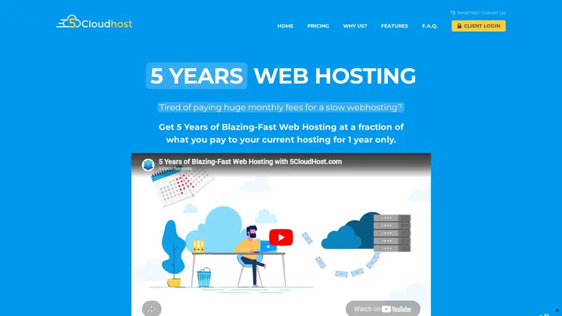 5CloudHost homepage screenshot