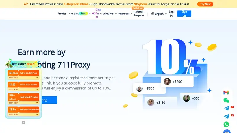 711Proxy homepage screenshot