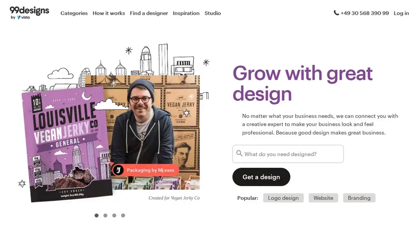99Designs Austria homepage screenshot