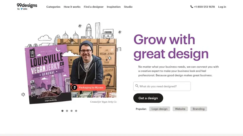 99Designs Canada homepage screenshot