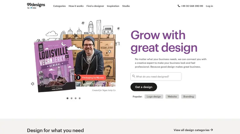 99Designs Germany homepage screenshot