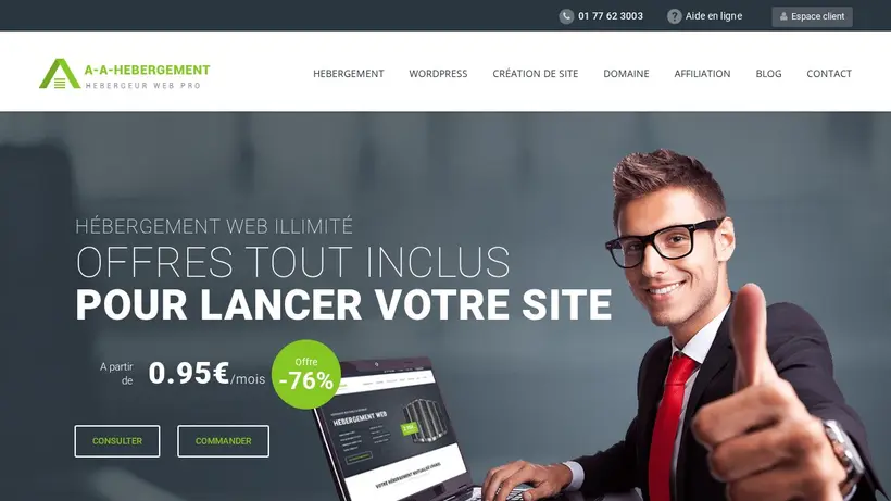 A-A-Hebergement homepage screenshot