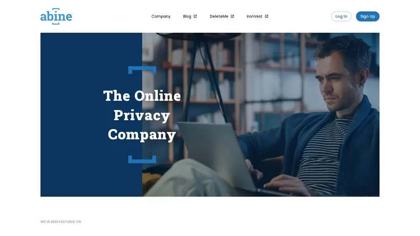 Abine homepage screenshot