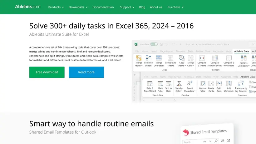 Ablebits homepage screenshot
