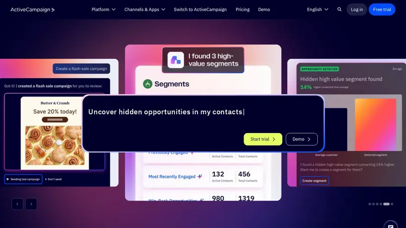 ActiveCampaign homepage screenshot