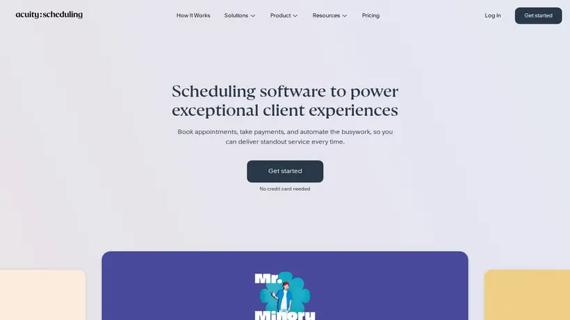 Acuity Scheduling homepage screenshot