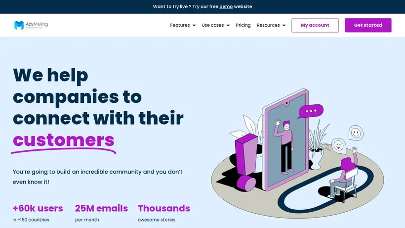 AcyMailing homepage screenshot