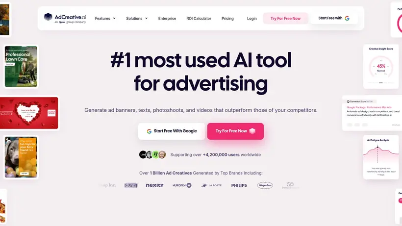 AdCreative homepage screenshot