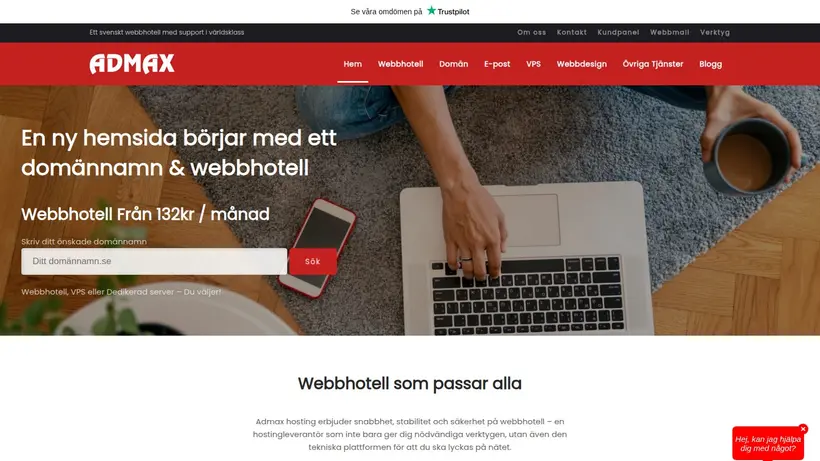 Admax.se homepage screenshot