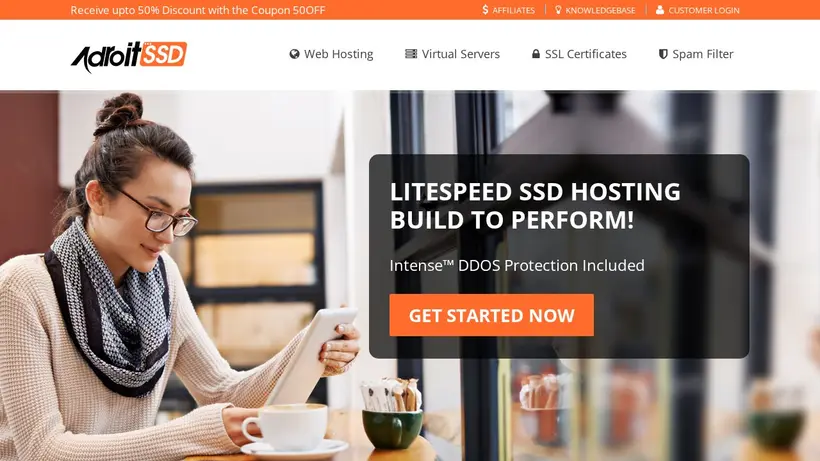 AdroitSSD homepage screenshot