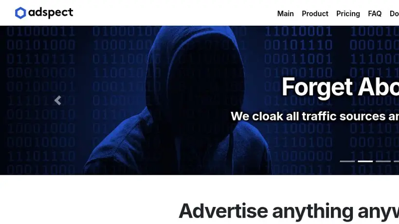 Adspect homepage screenshot