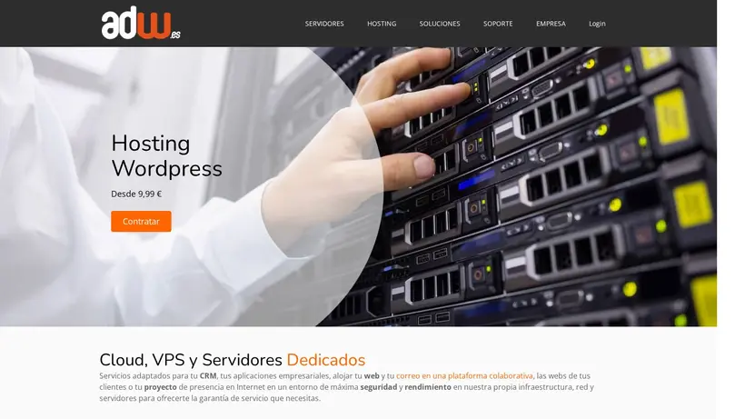 Adw.es homepage screenshot