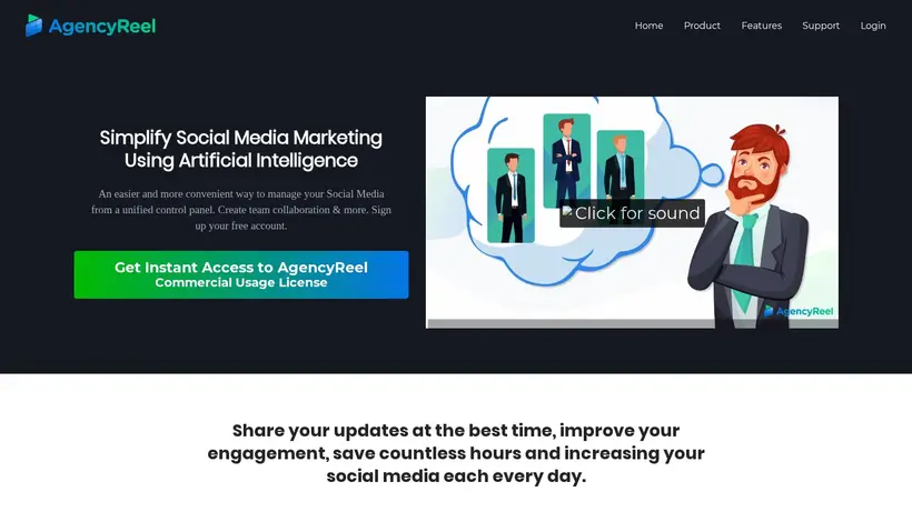 Agency Reel homepage screenshot