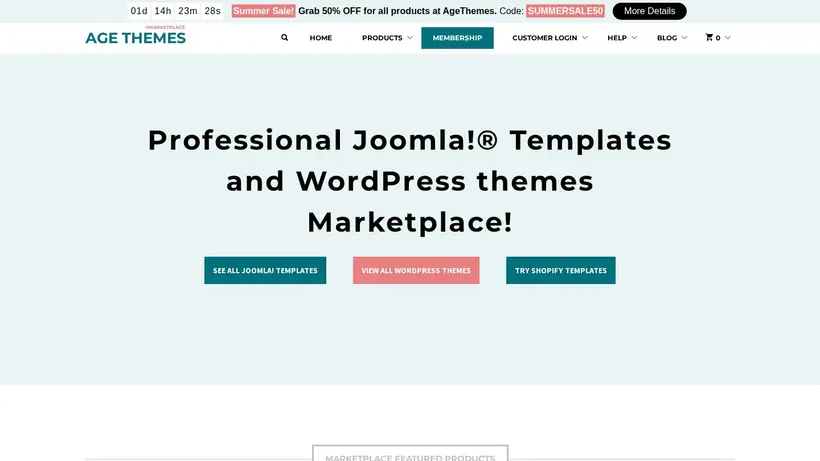 Agethemes homepage screenshot