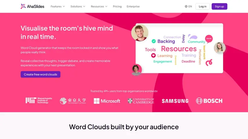 AhaSlides homepage screenshot
