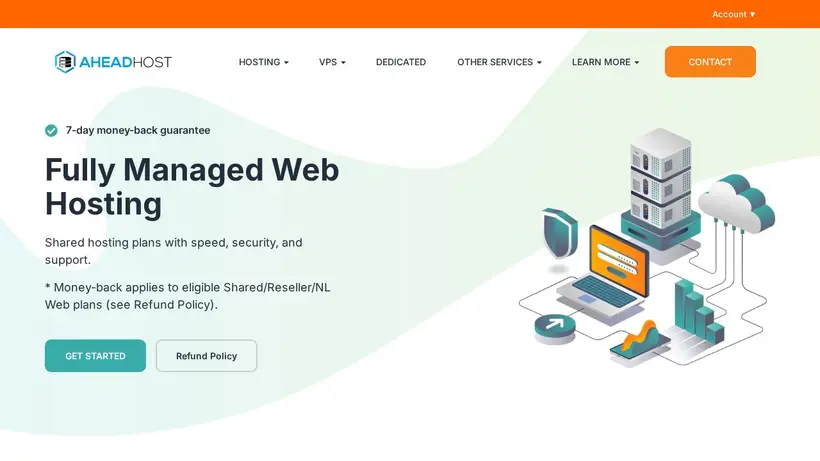 AheadHostLLC homepage screenshot