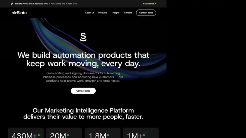 airSlate homepage screenshot