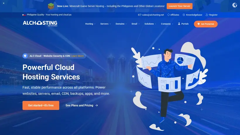 ALCHosting homepage screenshot