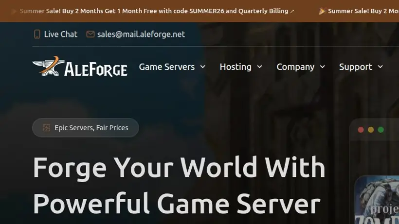 AleForge homepage screenshot