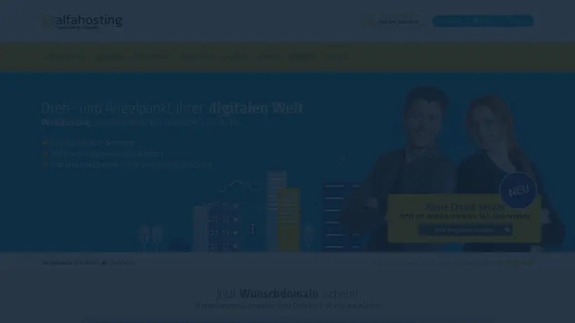 AlfaHosting homepage screenshot