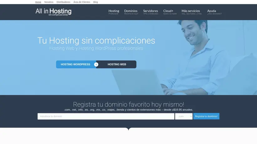 AllinHosting homepage screenshot