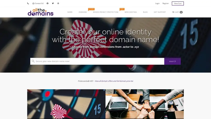 Allthe.domains homepage screenshot