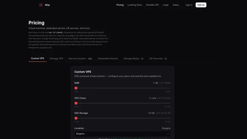 Aluy homepage screenshot