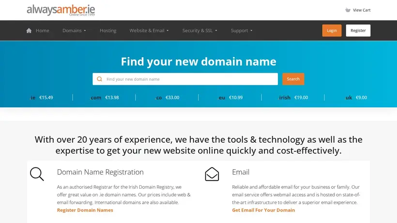 AlwaysAmber homepage screenshot