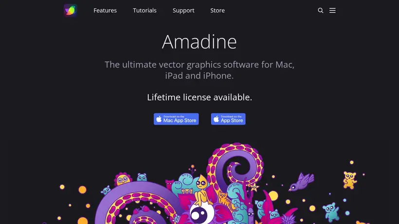 Amadine homepage screenshot