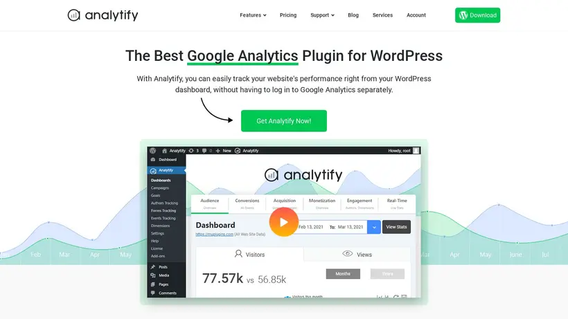 Analytify homepage screenshot