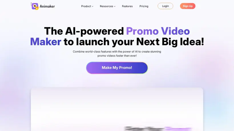 Animaker homepage screenshot