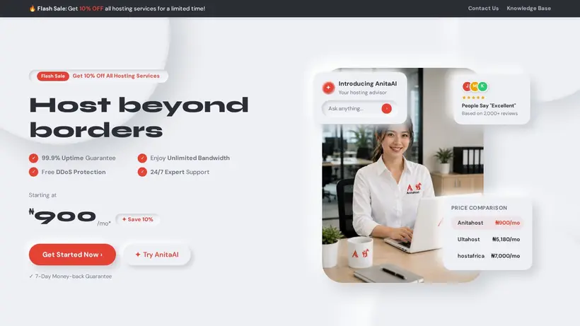 AnitaHost homepage screenshot