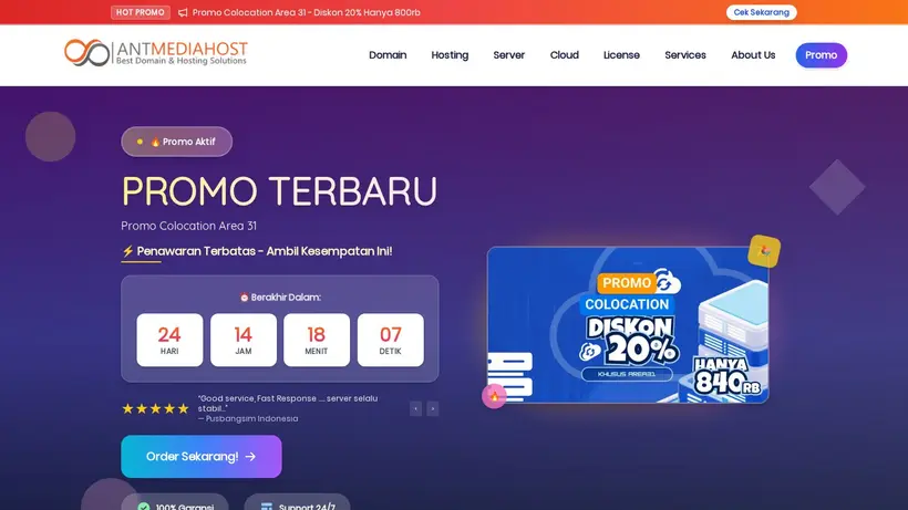 AntMediaHost homepage screenshot