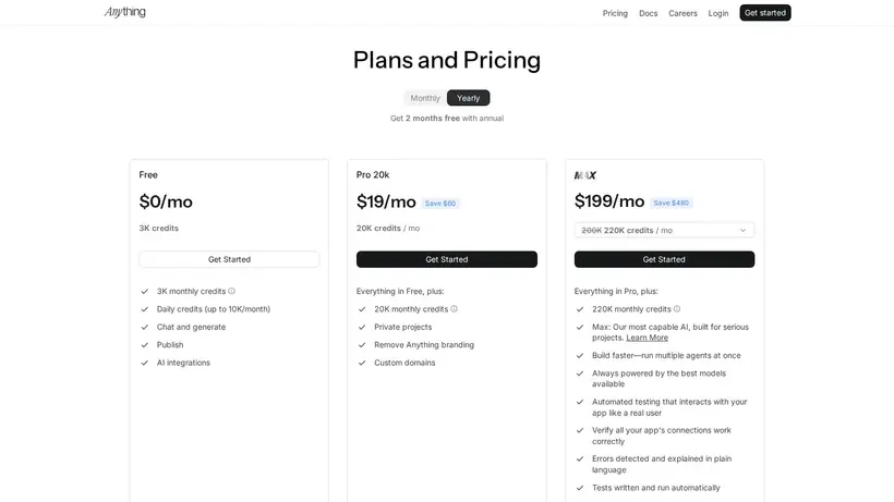 Anything homepage screenshot