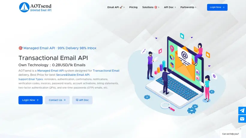 AOTsend homepage screenshot