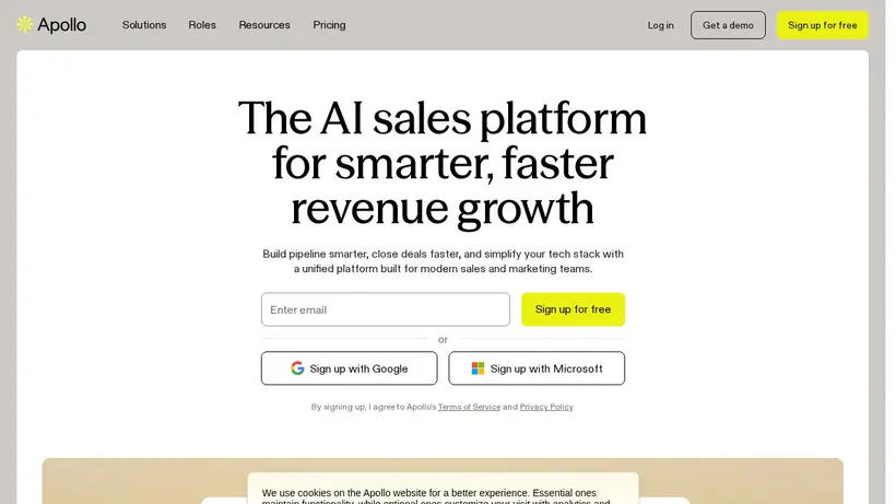 Apollo.io homepage screenshot