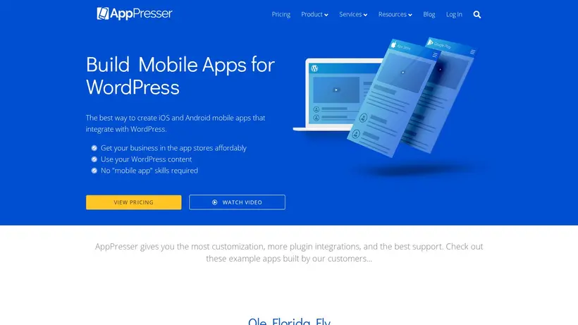 AppPresser homepage screenshot