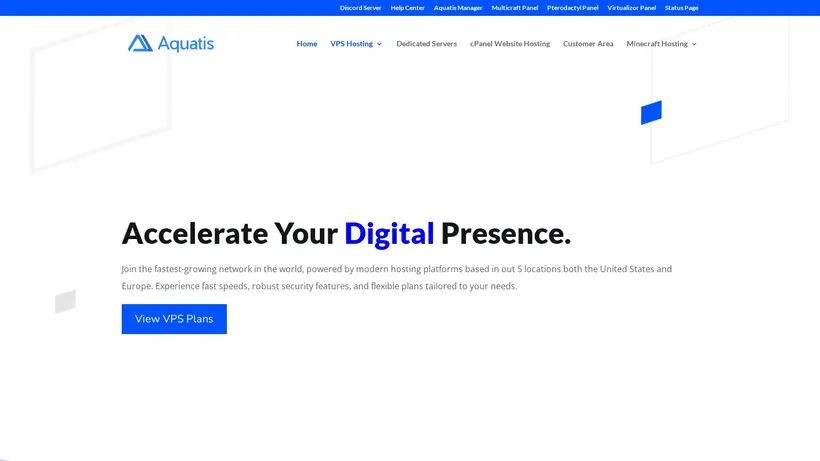 Aquatis.host homepage screenshot