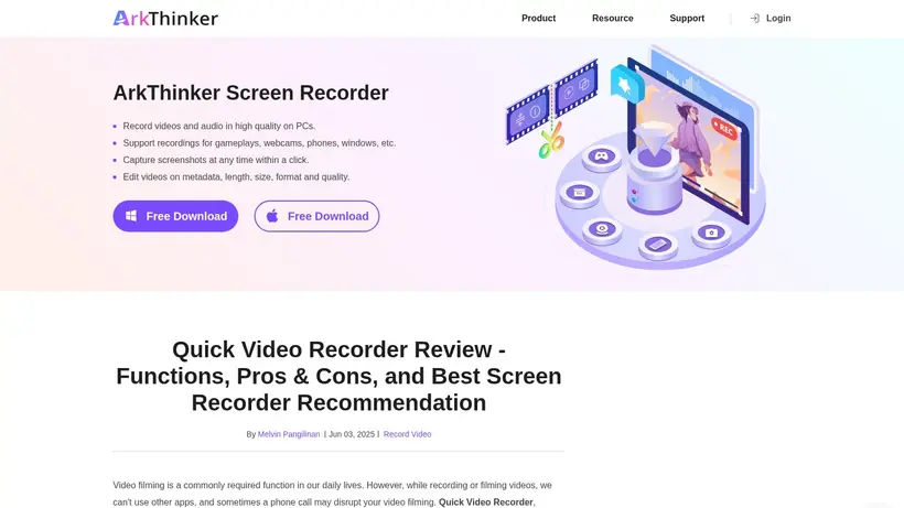 ArkThinker homepage screenshot