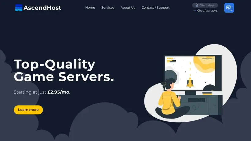 Ascend.host homepage screenshot