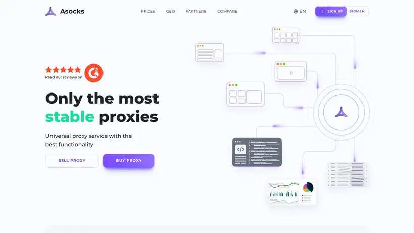 Asocks homepage screenshot