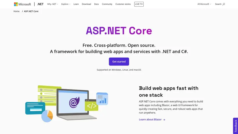 Asp.Net homepage screenshot
