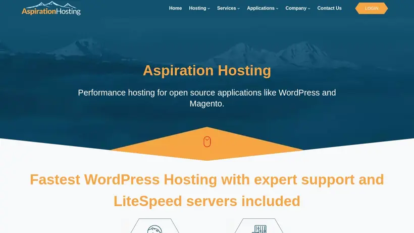 Aspiration Hosting homepage screenshot