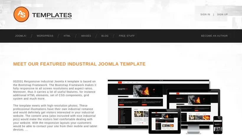ASTemplates homepage screenshot